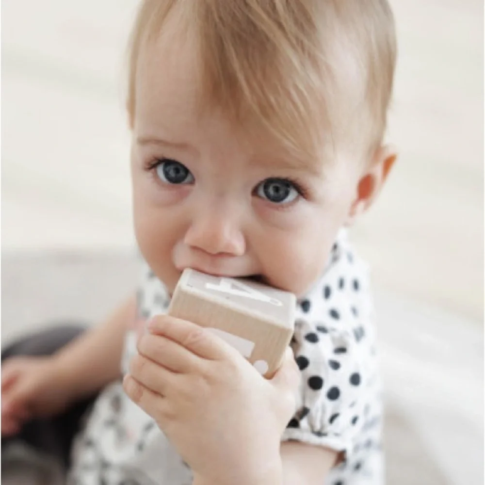 OOH NOO -Wooden Alphabet Blocks in White